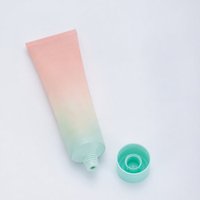 Tube cosmétique vide en PE de 35 mm, couleur dégradée pastel, finition brillante, vert menthe, avec bouchon à vis, pour lotion de soin de la peau et soins du visage