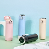 Bouteille d'eau intelligente en acier inoxydable à double paroi isolée sous vide 500 ml, gourde à café avec affichage LED de la température, anti-fuite