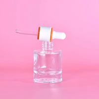 Vente en gros de flacons en verre transparent de 30 ml pour soins de la peau, imprimés en sérigraphie, flacons compte-gouttes ronds pour sérum et huile essentielle