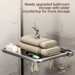 Almacenamiento <span class=keywords><strong>de</strong></span> Ropa para Baño - Estante Plegable <span class=keywords><strong>de</strong></span> <span class=keywords><strong>Pared</strong></span> para Toallas y Ropa <span class=keywords><strong>sin</strong></span> Perforaciones - Product Image 2