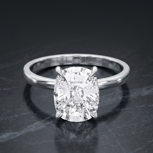 Anillo de Compromiso RCK Global Hecho a Mano con Moissanita Radiante de 6x8mm, Chapado en Oro de 14K sobre Plata S925, Anillo de Promesa Clásico Solitario - Product Image 2