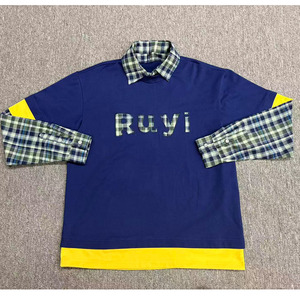 Camiseta Polo Personalizada con Logotipo, Camiseta de Manga Larga Bordada para Hombre, Camiseta de Manga Larga a Cuadros de Doble Capa, Fabricante de Camisetas - Product Image 1