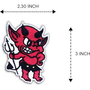Lot de 11 écussons thermocollants brodés DigitEMB Red Devil pour vestes, sacs à dos, jeans, chapeaux – Motif dessin animé en feutre - Product Image 4