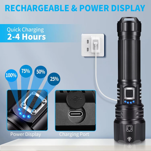 Сверхъяркий светодиодный фонарь из алюминия с регулируемой яркостью XHP70 и ремешком для экстренных ситуаций, охоты и использования на открытом воздухе - Product Image 6