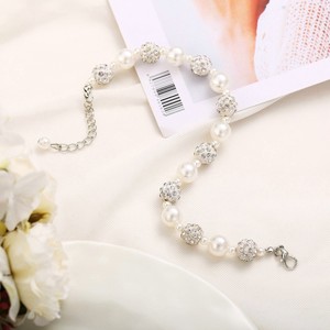 Shiny Full Diamond Pearl Beaded <strong>Bracelet</strong>, Trendy Drill Bead Design, High Texture Elegant Wrist Ornaments for Daily Wear - Product Image 4