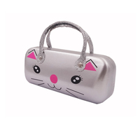 Coque rigide à motif de chat mode personnalisé en gros protège les lunettes étui à lunettes en métal
