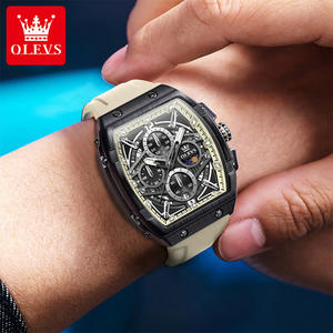 OLEVS 2975 Reloj Deportivo para Hombre con Correa de Goma, Maquinaria de Cuarzo Multifuncional, Fase Lunar Luminosa y Diseño Esqueleto Hueco de Lujo, Personalizable con Logo OEM - Product Image 4