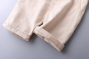 <span class=keywords><strong>Ensemble</strong></span> barboteuse et <span class=keywords><strong>short</strong></span> rayés 100 % coton pour bébé garçon avec bretelles renard de dessin animé pour l'été – Vente en gros - Product Image 6