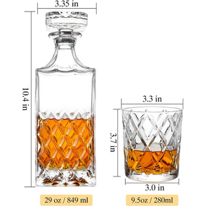 Bouteille de <span class=keywords><strong>vin</strong></span> carrée sans plomb de luxe Offre Spéciale, <span class=keywords><strong>Lot</strong></span> en <span class=keywords><strong>verre</strong></span> de whisky, décanteur, conteneur d'alcool, verseur, Carafe 850ML - Product Image 4