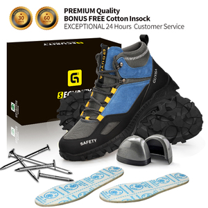 <span class=keywords><strong>Scarpe</strong></span> <span class=keywords><strong>Antinfortunistiche</strong></span> GUYISA, Vendita Diretta dalla Fabbrica, Stivali da Lavoro con Punta in Acciaio Personalizzabili per Uomo, Blu Scamosciato per Tutte le Stagioni - Product Image 4