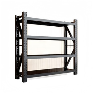 Étagère de rangement en métal noir Three Arrows, 4 niveaux, étagère robuste, étagère en acier réglable - Product Image 5