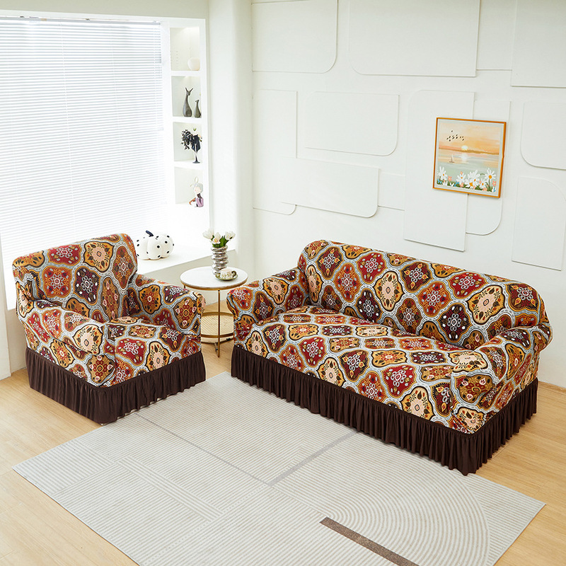 Stretch Sofa Slipcover Polyester Fabric Solid