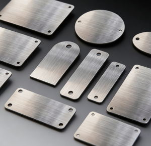 Großhandel Maßanfertigung Blanko Gebürstete Edelstahl-Namensschilder Verschiedene Formen Langlebige Metall-Identifikationsschilder Logo - Product Image 3