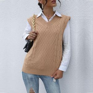 <span class=keywords><strong>Pull</strong></span> sans manches en maille torsadée épaisse et duveteuse pour <span class=keywords><strong>femme</strong></span>, style islandais, idéal pour l'automne et le bureau - Product Image 2