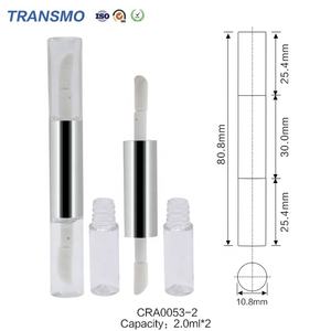 Tube de gloss à lèvres double face personnalisé en PETG 1,5 ml, tube de gloss à lèvres double extrémité dégradé OEM - Product Image 3
