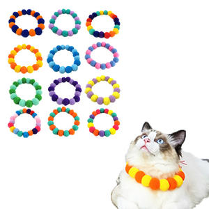 猫キャンディーカラーかわいい襟カスタム調整可能ペットネック襟装飾ネックレス猫用ジュエリー - Product Image 1