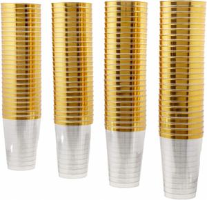 Gobelets jetables écologiques en plastique 10OZ 300ML, design moderne, motif rose, couleur et logo personnalisés, vaisselle de fête - Product Image 4