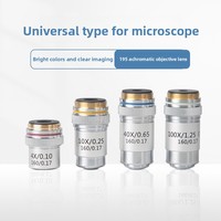 WEIAI All-purpose Objective Lens 4X 10X 40X 100X (Oil) Laboratory Copper 195 Achromatic Biological Microscope Objective Lens