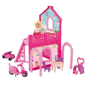 Reborn 4 Zoll Baby Dolls House Set Rosa Modell Spielzeug Günstige kleine schöne Kunststoff für Mädchen Weihnachts geschenk Mode Puppe Vinyl