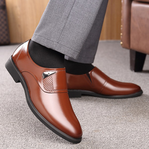 Mocasines de Cuero para Hombre, Punta Puntiaguda, Forro de Felpa, Transpirables, para Oficina, Carrera, Otoño, Zapatos de Vestir - Product Image 4