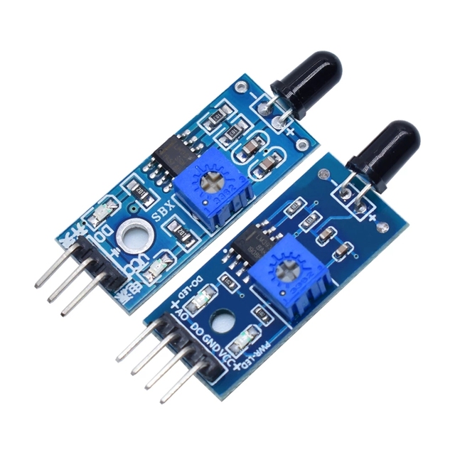 LM393 3 / 4 Pin IR Flame Detection Sensor Module Fire Detector Infrared Receiver Module Diy Kit