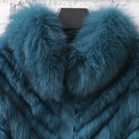 Veste en fourrure de renard véritable Tyan Winter, couleur turquoise, manches longues, doublure lisse, réversible, manteau en fourrure de lapin naturelle pour femmes