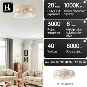 Modern bedroom <b>LED</b> ceiling fan light, American retro industrial style iron cage fan light, ceiling fan manufacturer - Product Image 4