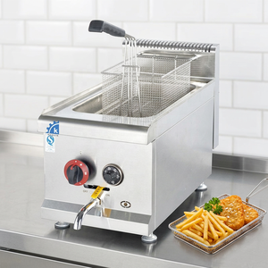 Fritadeira Elétrica de Aço Inoxidável com Tanque Duplo para Batatas Fritas e Frango, com Termostato, a Gás, para Fritura Profunda - Mais Vendida - Product Image 2
