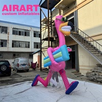 Nouvelle forme de décoration gonflable Flamingo Animals. gonflable Animal Cartoon Flamingo tient une lettre