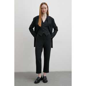 Chaleco con Copas Forradas, Traje Negro para Mujer, Chaleco con Decoración de Botones - Product Image 5