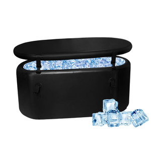 Bañera de Hielo Inflable Ovalada Portátil con Tapa para Terapia de Inmersión en Frío para Adultos, Material de PVC - Product Image 1