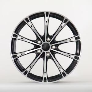 Jantes de voiture en alliage d'aluminium de 18, 19 et 20 pouces avec bordure usinée noir brillant 5X112PCD pour modèles AUDI A3 A4 A5 A7 VW - Product Image 2