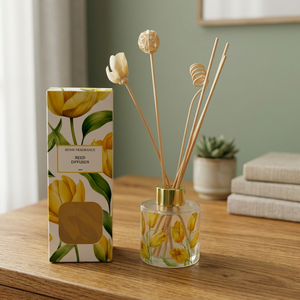 Yellow Tulip <b>Reed</b> <b>Diffuser</b> Set - 120ml Smokeless Home Fragrance, Long Lasting Scent for Bedroom Living Room, Floral Home Decor - Product Image 2