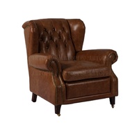 Fauteuil de bureau médiéval antique pivotant en cuir pour le loisir