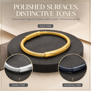 Bracelet de luxe en acier inoxydable avec chaîne serpent et tube incurvé à bords arrondis pour femme - Product Image 4