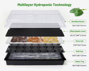 EDKFARM 1020 Self-Watering PE Plastic Non-perforated Seed Tray Kit <b>for</b> Indoor <b>Plant</b> Growing and Microgreen Cultivation - Product Image 1