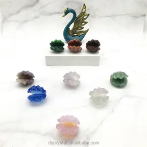 Wholesale Natural Crystals fluorite Conch Shell Carving Crystal Rose Quartz Shell For Decoration