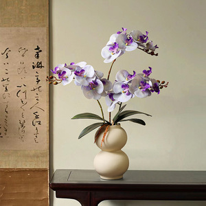 3D Printed Phalaenopsis Orchid <b>Artificial</b> <b>Flowers</b> 7 Heads Soft Rubber Minimalist Home Decor Living Room Table Arrangement - Product Image 1