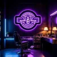 Friseursalon Neonschild mit Individuellem Logo, Mehrfarbig & Bluetooth-Steuerung für Innenbereich in Gebäuden & Unternehmen