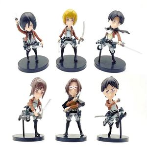 6 pz/set di ornamenti da collezione di <span class=keywords><strong>Anime</strong></span> attaccano Figure di titano Eren Mikasa Figure giocattoli - Product Image 2
