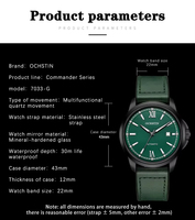 Montre de sport pour homme OCHSTIN, mouvement mécanique automatique, boucle magnétique, bracelet en caoutchouc enveloppé de cuir, calendrier, mode, 3BAR étanche