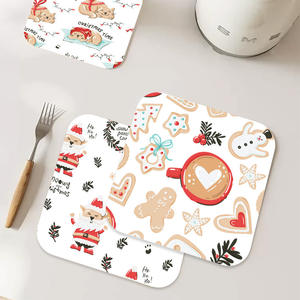 Nuevos posavasos navideños de tierra de diatomeas, redondos, de 9 mm de grosor, absorbentes y aislantes del calor para té y café - Product Image 2