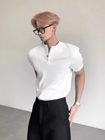 Camiseta de manga corta con cuello en V para hombre, estilo casual de verano, al por mayor, para tallas grandes