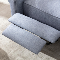 Fauteuil inclinable en tissu style Mid-Century avec pieds en bois, fauteuil d'appoint individuel pour salon, chambre ou petit espace