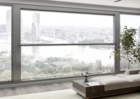 Fenêtres coulissantes verticales automatiques sur mesure BOCHARM NFRC au design moderne, en aluminium, avec commande intelligente par application, fenêtre électrique à levage