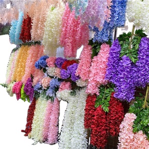 F-1577 Usine Décorations de Centres de Table Mariage <span class=keywords><strong>Fleurs</strong></span> de Glycine en Soie Lierre Suspendu <span class=keywords><strong>Fleurs</strong></span> Artificielles Glycine - Product Image 1