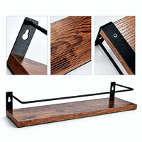 Étagère à épices murale de cuisine en bois rustique améliorée, ensemble de 2 rangements doubles amovibles avec barrière de sécurité, écologique