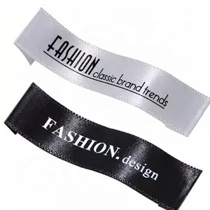 Заказные персонализированные шелковые шейные бирки для ухода за одеждой для женщин, этикетки для одежды, тканые этикетки с принтом