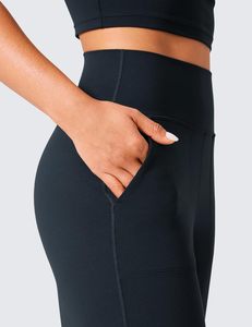 Crz Yoga butterlift rộng chân quần túi 29 "/31"/33 "-cao eo Yoga phòng chờ bơ mềm Tummy Kiểm soát màu sắc chặn đầy đủ - Product Image 3