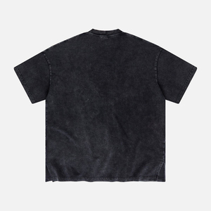 Streetwear OEM Bulk Tshirt Wahed Blank Custom Vintage Black <strong>Basic</strong> Tshirt - Product Image 2